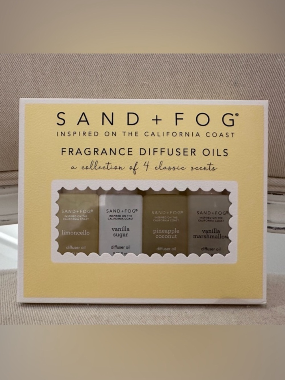 SAND+FOG Diffuser Oil Set, Limoncello, Vanilla Sugar, Pineapple Coconut NWT